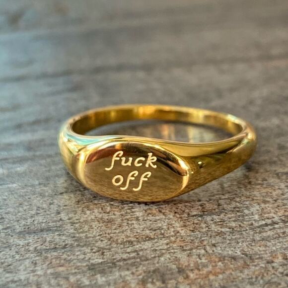 NEW F*ck Off Signet Ring - Picture 1 of 8